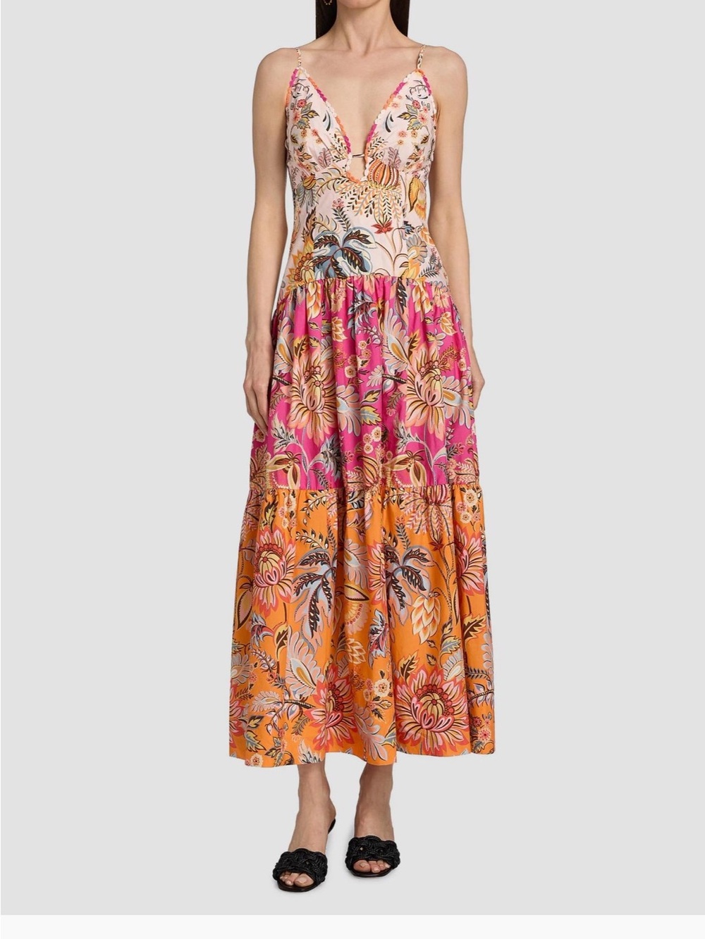 FARM Rio Ligia Floral Tiered Maxi Dress - NWT - Picture 2 of 7